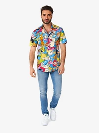 Nickelodeon Cartoons Short Sleeve Button-Up Shirt