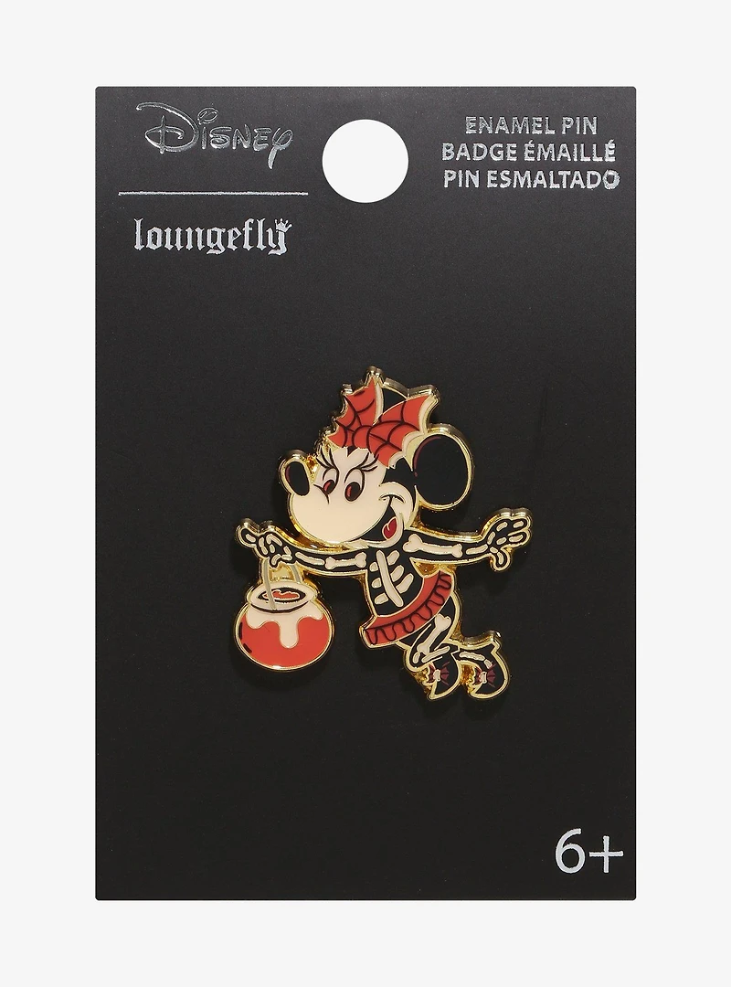 Loungefly Disney Minnie Mouse Skeleton Trick or Treat Enamel Pin — BoxLunch Exclusive