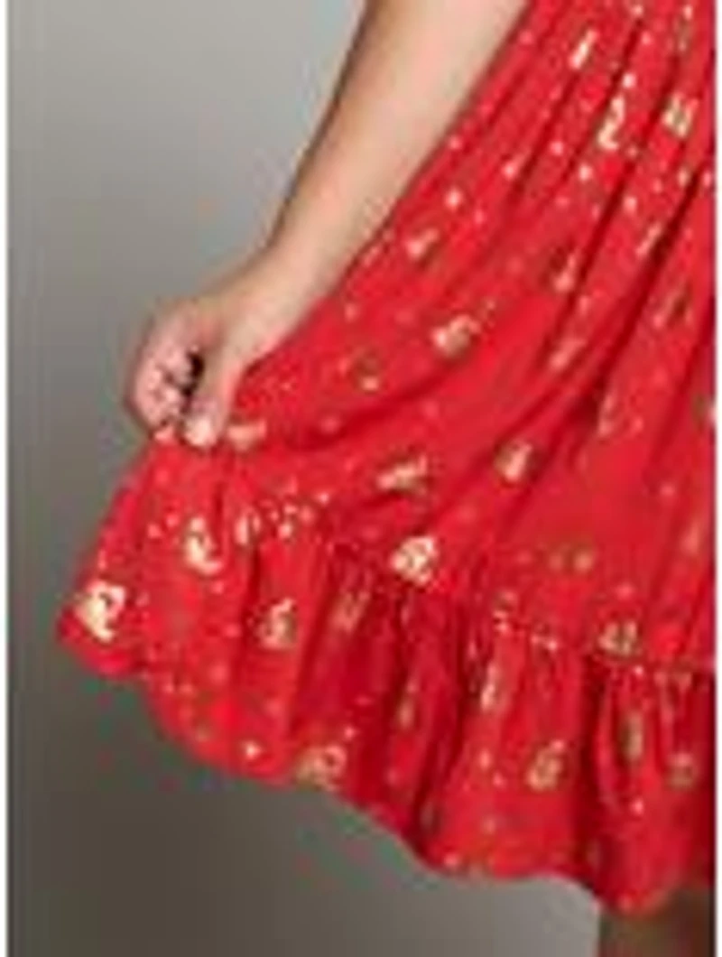 Studio Ghibli Howl's Moving Castle Calcifer & Stars Allover Print Plus Smock Dress - BoxLunch Exclusive