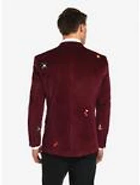 Christmas Icons Deep Burgundy Blazer