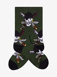 One Piece Roronoa Zoro Allover Print Crew Socks — BoxLunch Exclusive