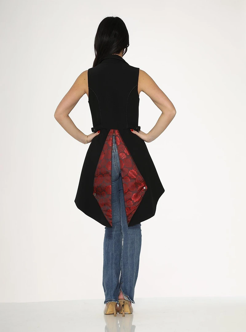 Black Red Rose Vest