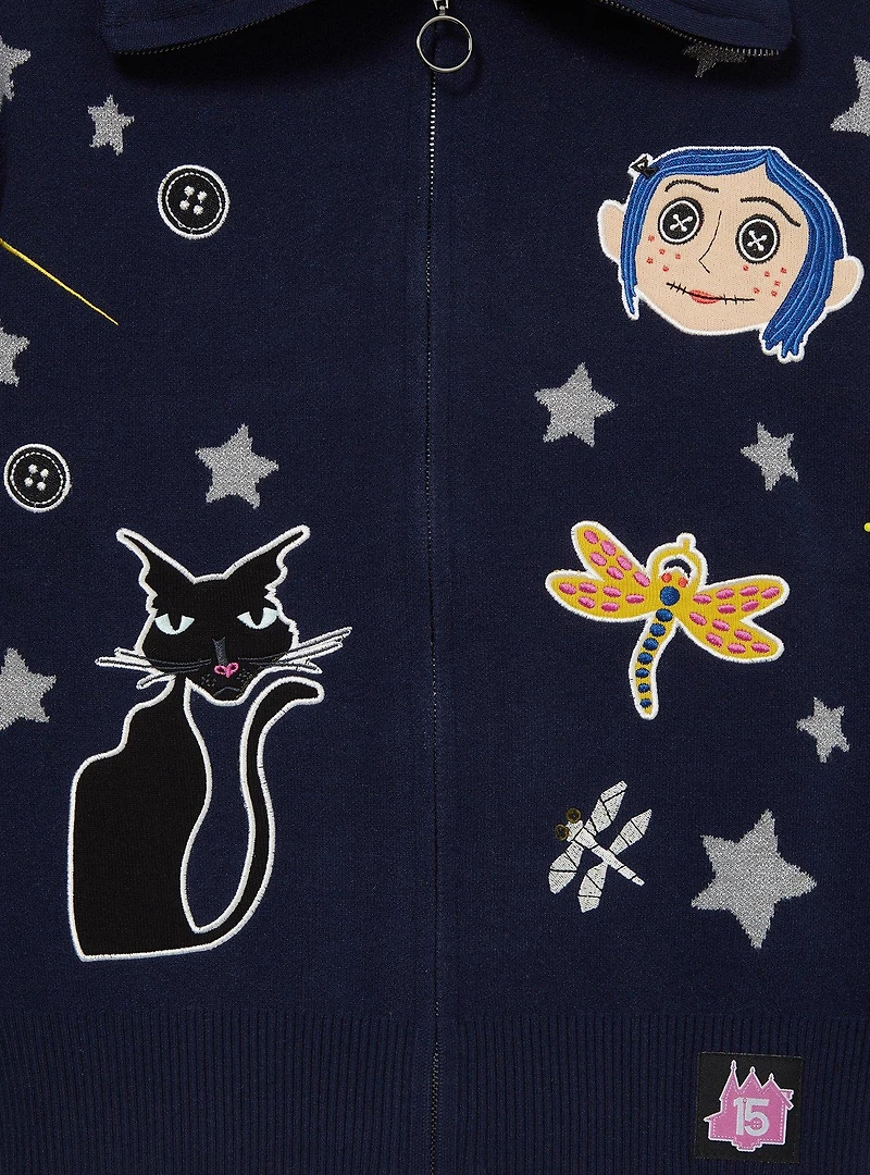 Coraline Icons Women's Zippered Sweater - BoxLunch Exclusive