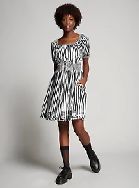 Beetlejuice Sandworm Allover Print Striped Dress — BoxLunch Exclusive