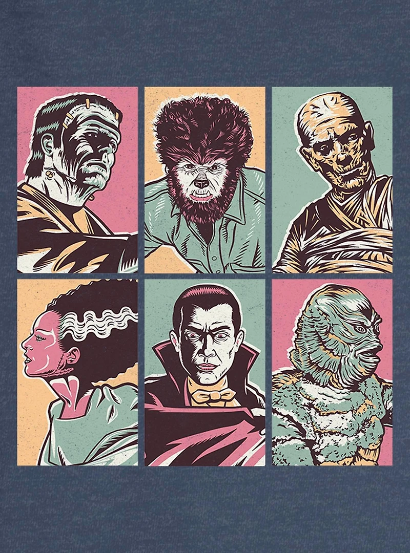 Universal Monsters Spooky Bunch Girls Slouchy Sweatshirt