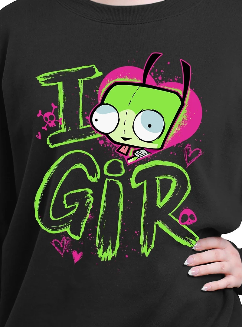 Invader ZIM Love Gir Girls Oversized Sweatshirt