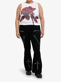 Daisy Street Red Rose & Rhinestone Girls Tank Top Plus Size