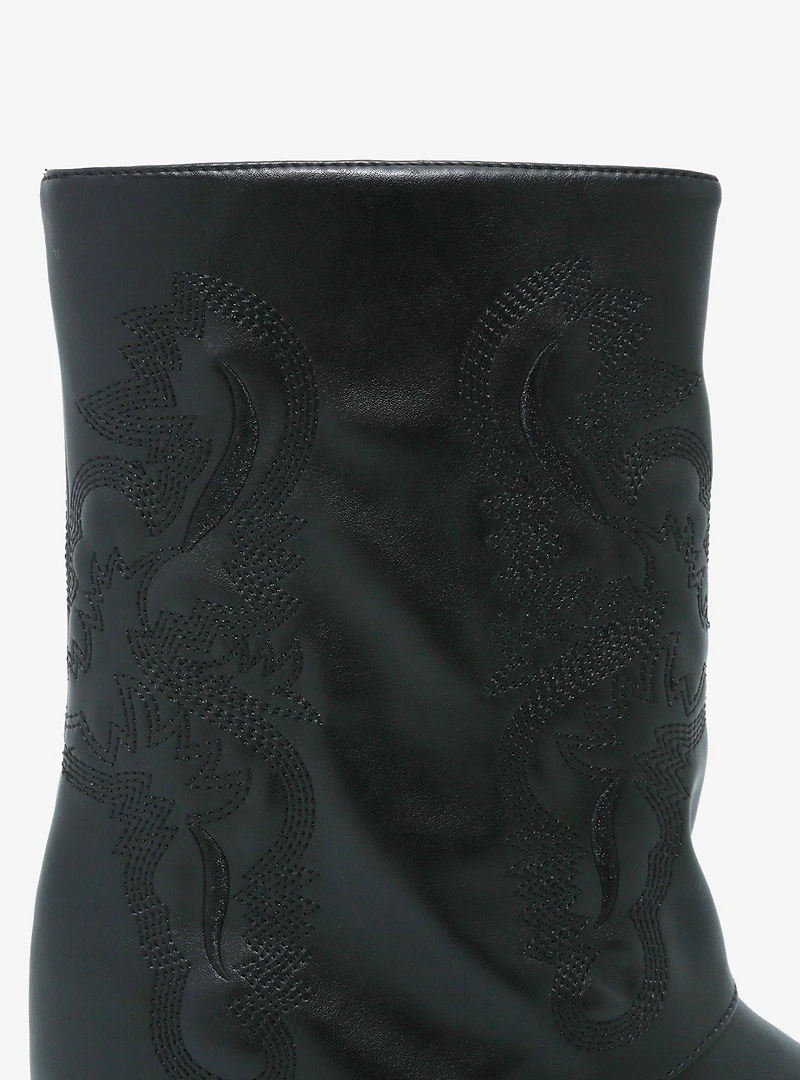 Azalea Wang Black Foldover Western Boots