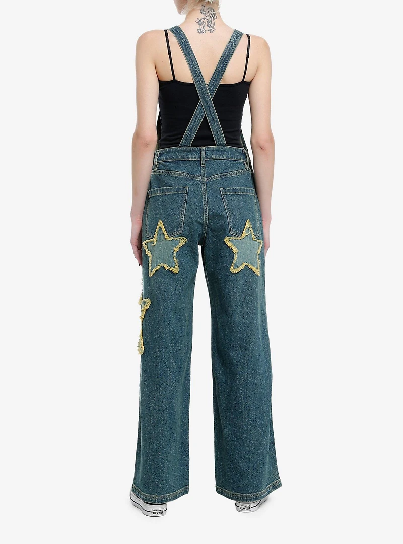 Star Patch Denim Overalls