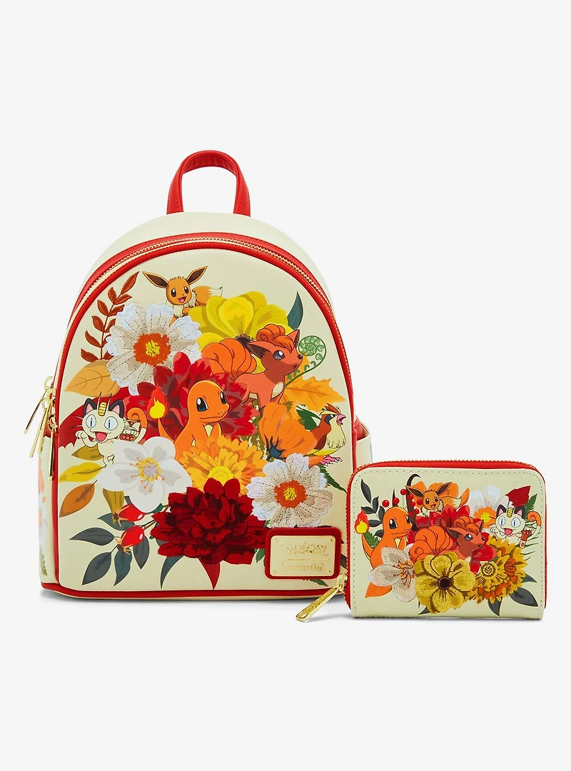 Loungefly Pokémon Charmander and Friends Floral Small Zip Wallet - BoxLunch Exclusive