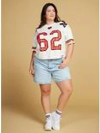 Marvel Spider-Man Mary Jane Watson Women's Plus Cropped Jersey - BoxLunch Exclusive