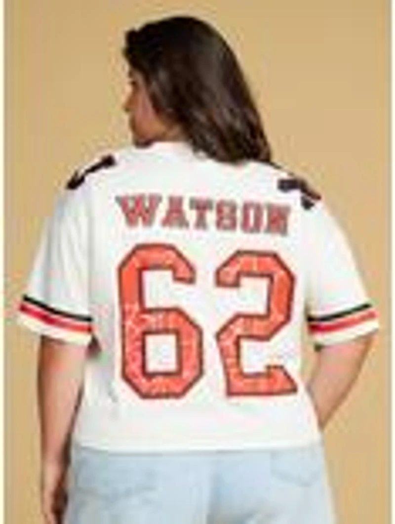 Marvel Spider-Man Mary Jane Watson Women's Plus Cropped Jersey - BoxLunch Exclusive