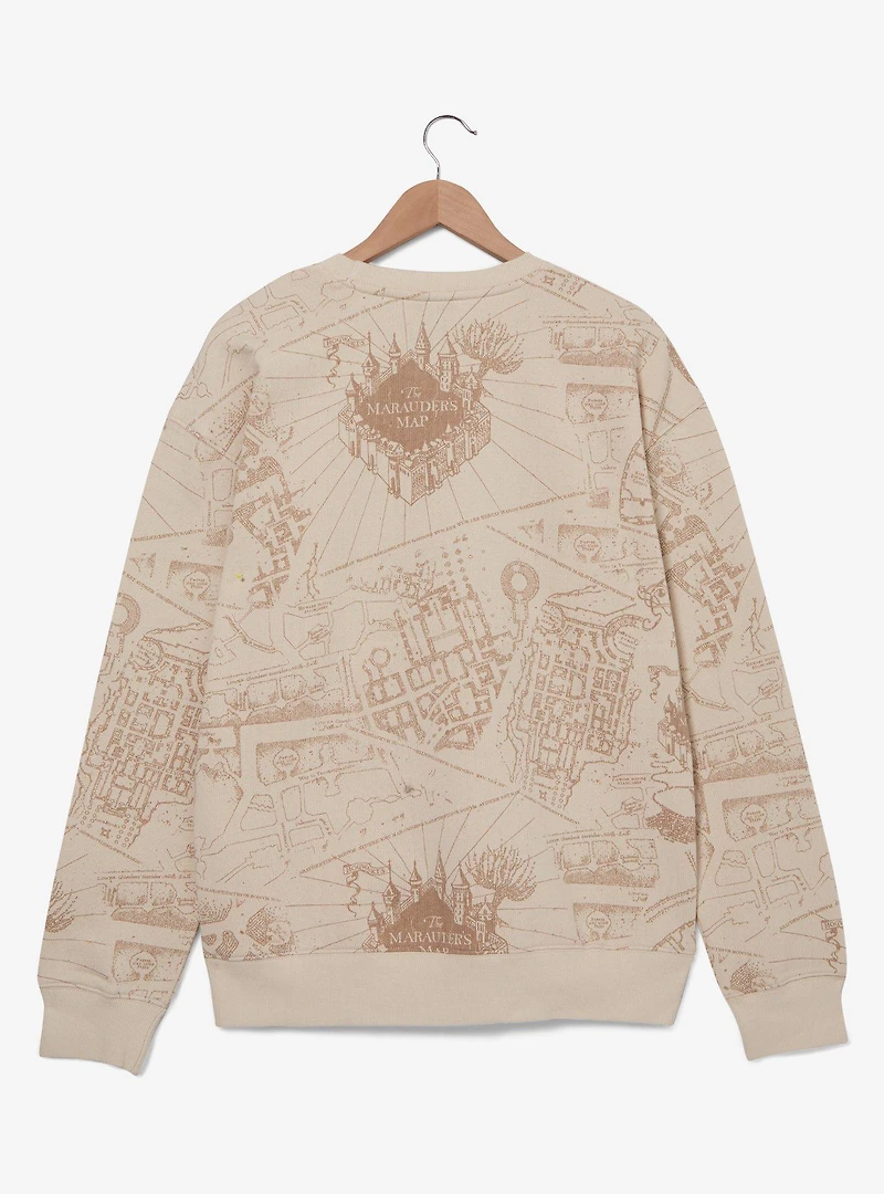 Harry Potter The Marauder's Map Allover Print Crewneck - BoxLunch Exclusive