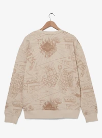 Harry Potter The Marauder's Map Allover Print Crewneck - BoxLunch Exclusive