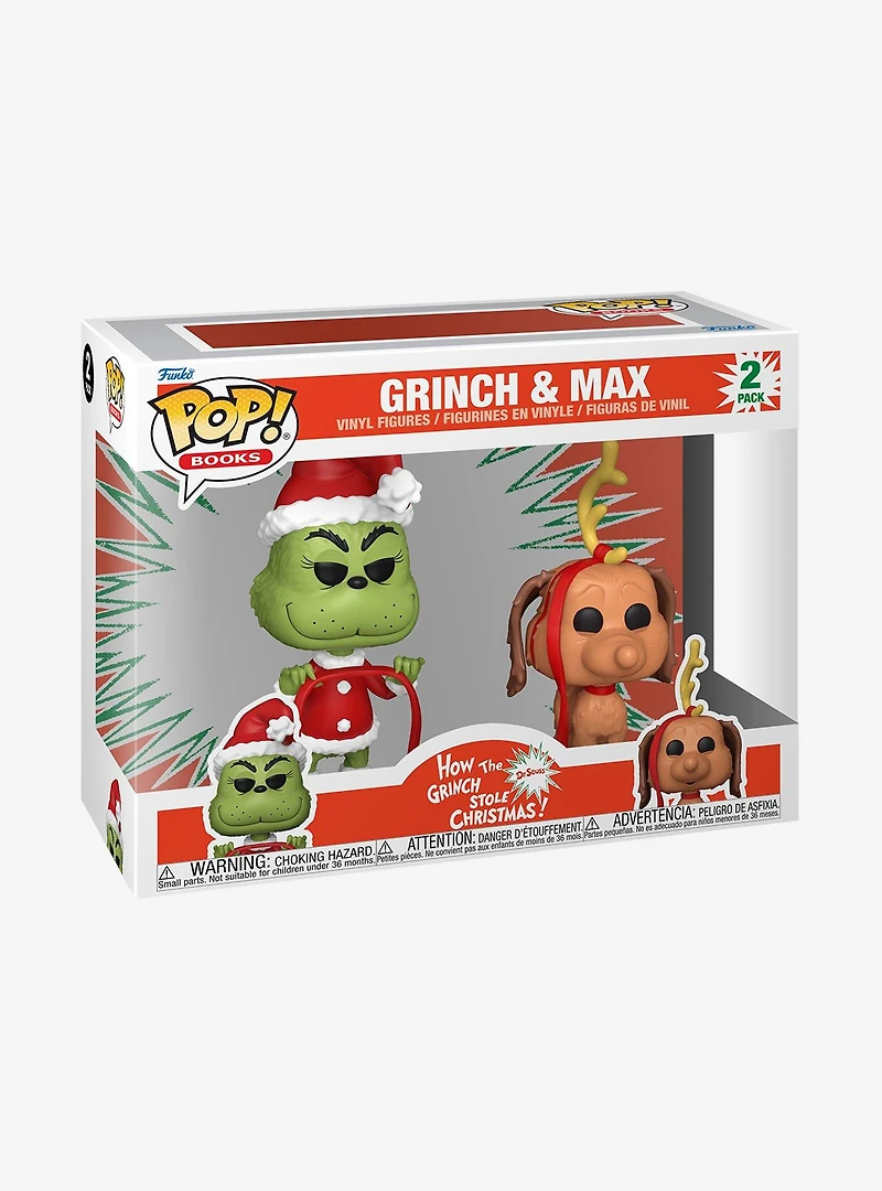 Funko Pop! Books How the Grinch Stole Christmas Grinch & Max Vinyl Figure Set