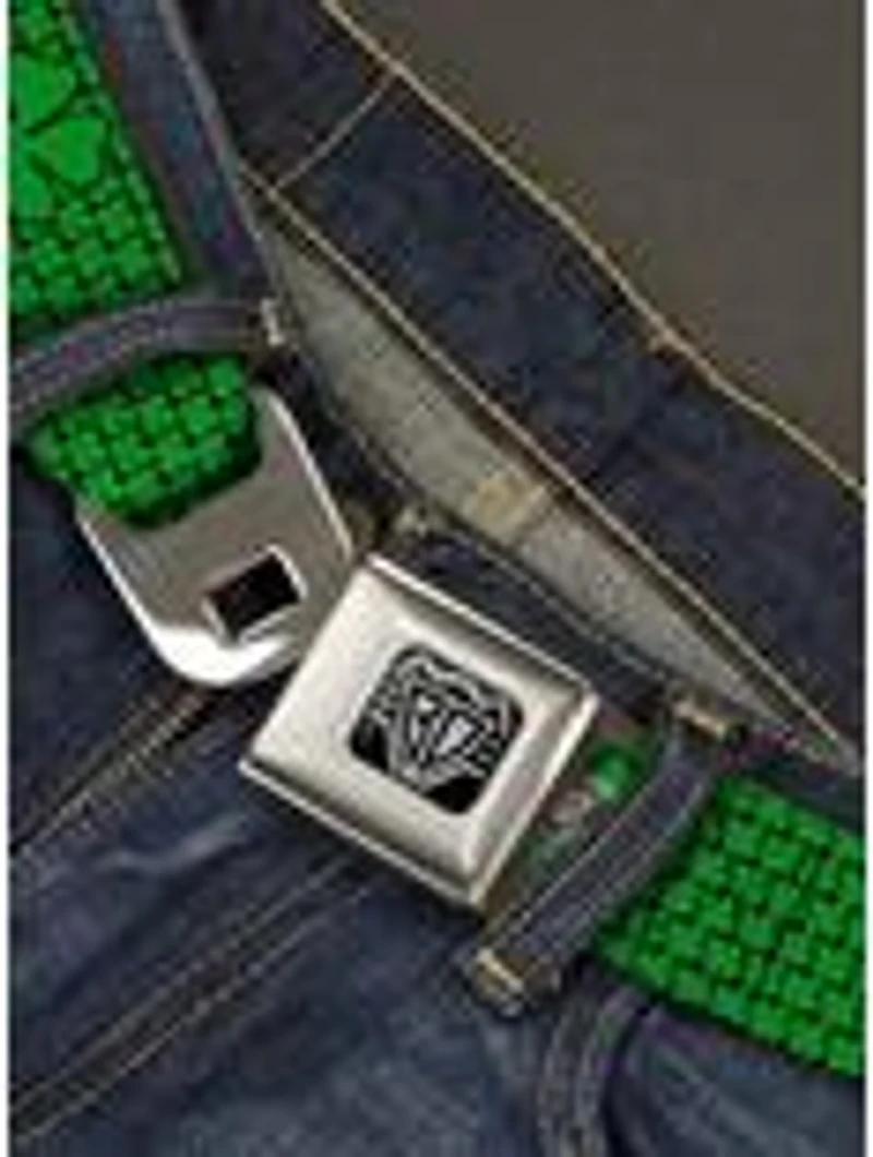 St. Patrick's Day Clovers Green Seatbelt Buckle Belt