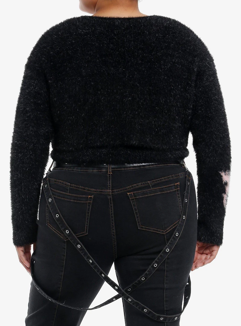 Social Collision Fuzzy Heart Girls Tank & Cardigan Set Plus Size