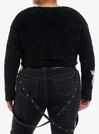 Social Collision Fuzzy Heart Girls Tank & Cardigan Set Plus Size