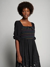 Disney The Nightmare Before Christmas Jack & Sally Long Sleeve Midi Dress — BoxLunch Exclusive