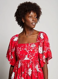 Disney Big Hero 6 Baymax Floral Allover Print Empire Waist Dress - BoxLunch Exclusive