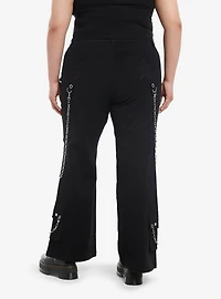 Star Patch Studs Grommet Chain Pants Plus Size