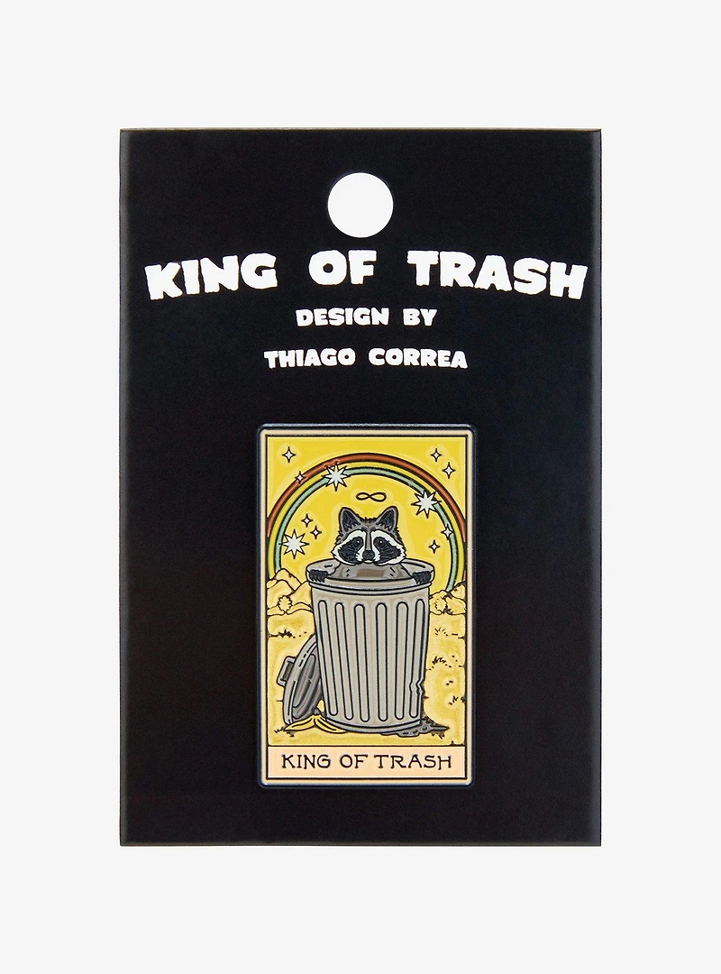 King Of Trash Raccoon Tarot Card Enamel Pin By Thiago Correa