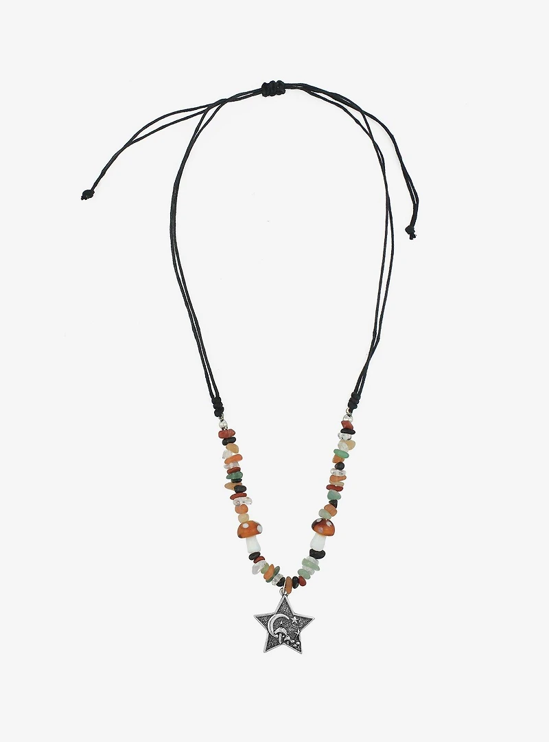 Thorn & Fable Star Mushroom Cord Necklace