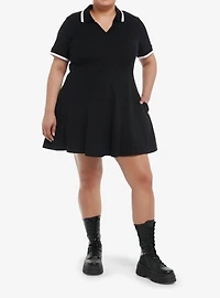 Social Collision Black & White Polo Dress Plus Size