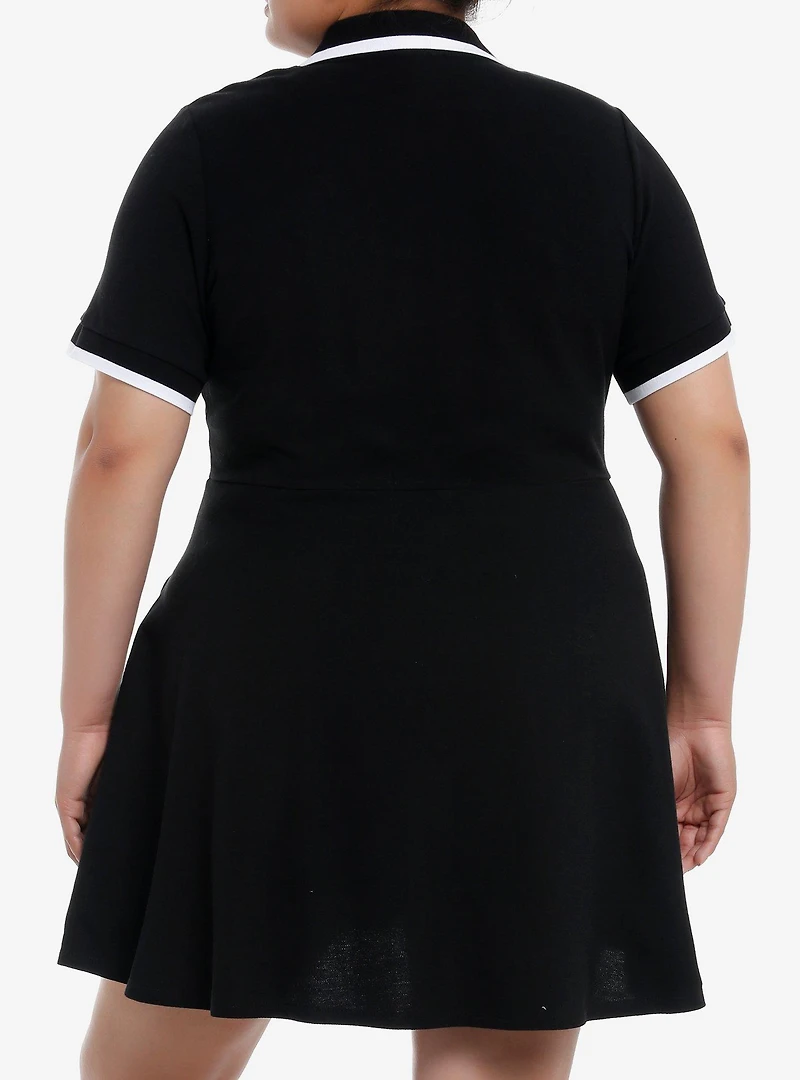 Social Collision Black & White Polo Dress Plus Size