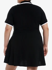Social Collision Black & White Polo Dress Plus Size