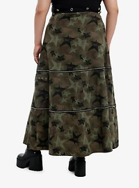 Social Collision Camo Star Zip-Off Maxi Skirt Plus Size