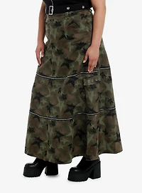 Social Collision Camo Star Zip-Off Maxi Skirt Plus Size