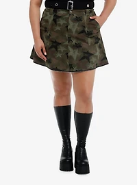 Social Collision Camo Star Zip-Off Maxi Skirt Plus Size