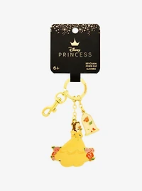 Disney Beauty and the Beast Belle & Rose Multi-Charm Keychain - BoxLunch Exclusive