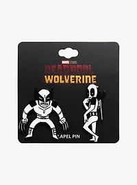 Marvel Deadpool & Wolverine Black & White Duo Enamel Pin Set