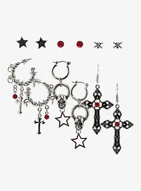 Social Collision Skull Cross Earring Set