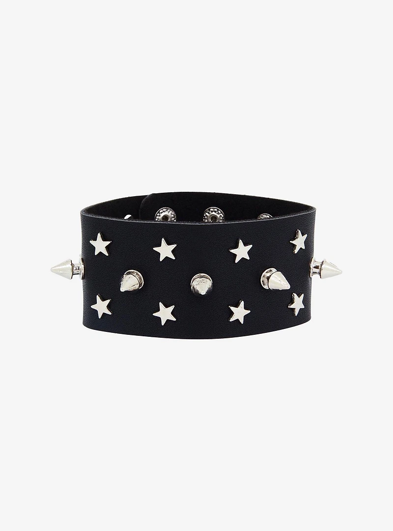 Social Collision Star Spike Cuff Bracelet