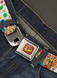 The Flintstones Fruity Pebbles Fred And Barney Pose And Cereal Seatbelt Belt