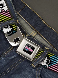 The Powerpuff Girls And Donny Stripe Multi Pastel Seatbelt Belt