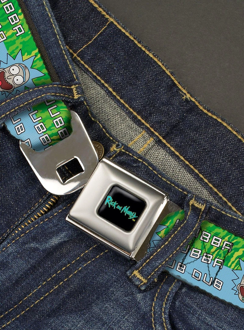 Rick And Morty Rick Wubba Lubba Dub Dub Faces Seatbelt Belt