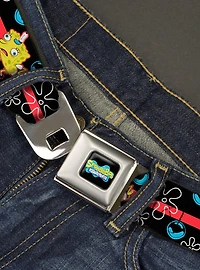 SpongeBob SquarePants Pose And Bubbles Stripe Seatbelt Belt