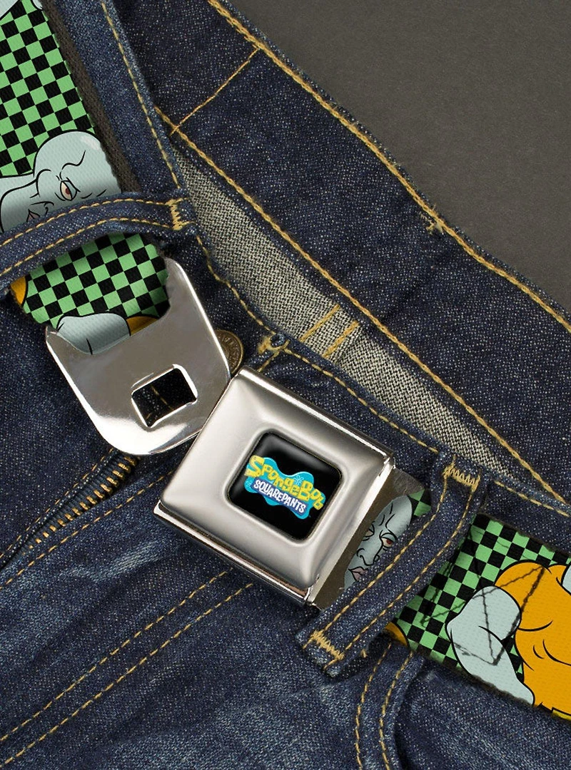 SpongeBob SquarePants Handsome Squidward Pose Checker Seatbelt Belt