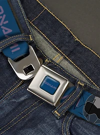 Toonami Title Logo And Robot Tom Head Purples Seatbelt Belt