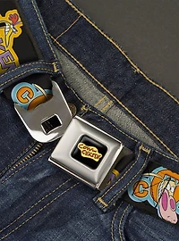 Cow And Chicken Title Logo And Poses With Guy Seatbelt Belt