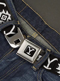 Yellowstone Dutton Ranch And Native American Icon Seatbelt Belt