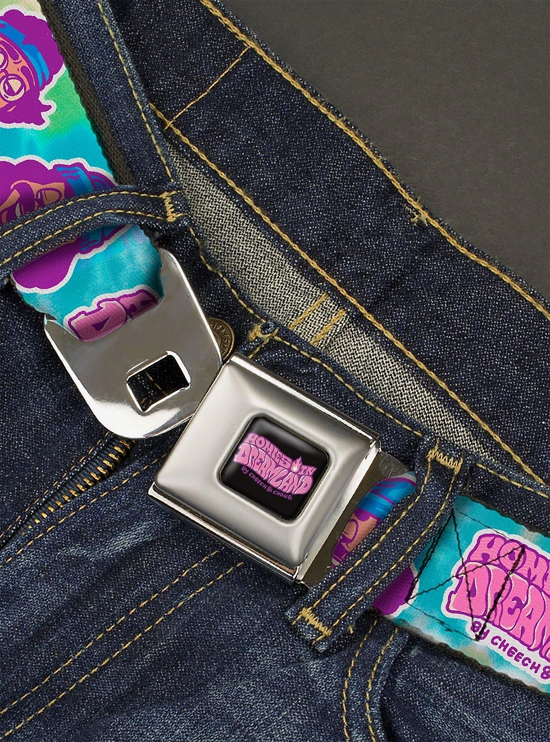 Cheech & Chong Homies in Dreamland Title Logo Tie Dye Seatbelt Belt
