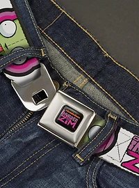 Invader Zim Title Logo And GIR Pose Close Ups Seatbelt Belt
