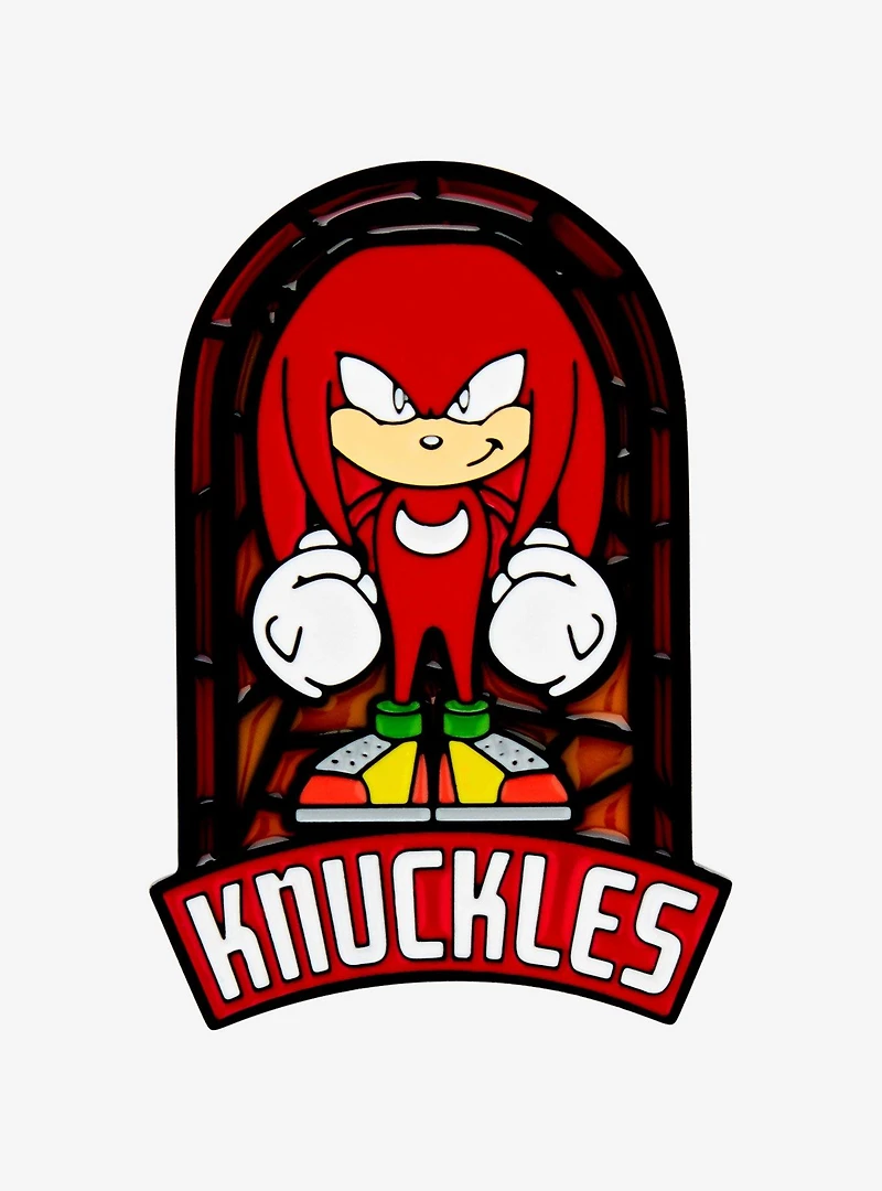 Sonic the Hedgehog Knuckles Stained Glass Window Portrait Enamel Pin - BoxLunch Exclusive