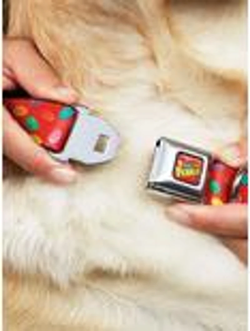 The Flintstones Fruity Pebbles Red Scattered Seatbelt Buckle Dog Collar