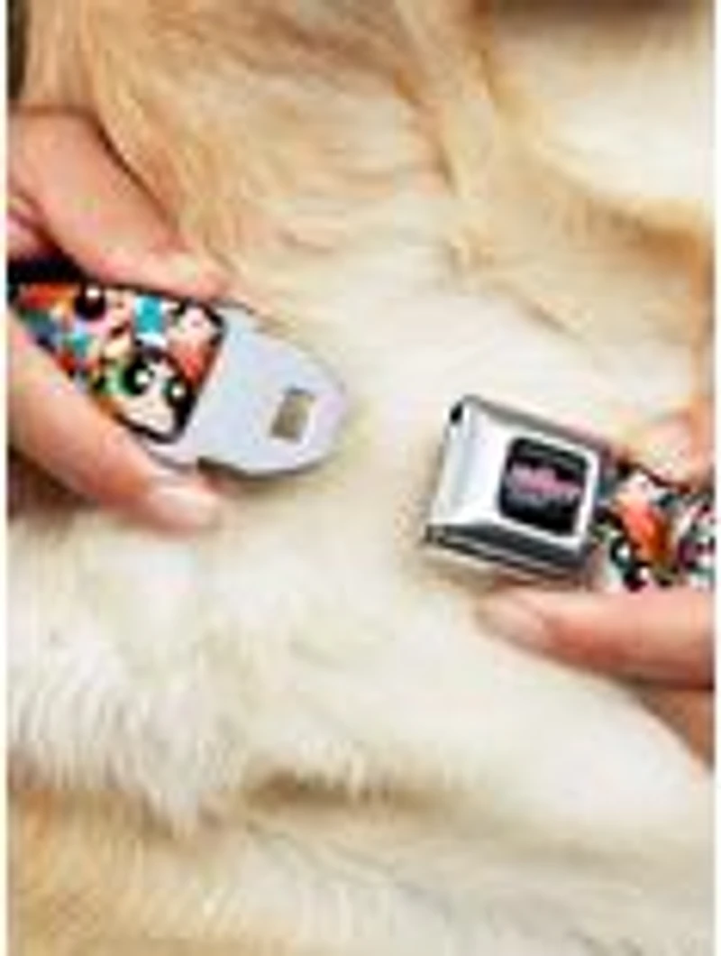 The Powerpuff Girls Expressions Stacked Seatbelt Buckle Dog Collar